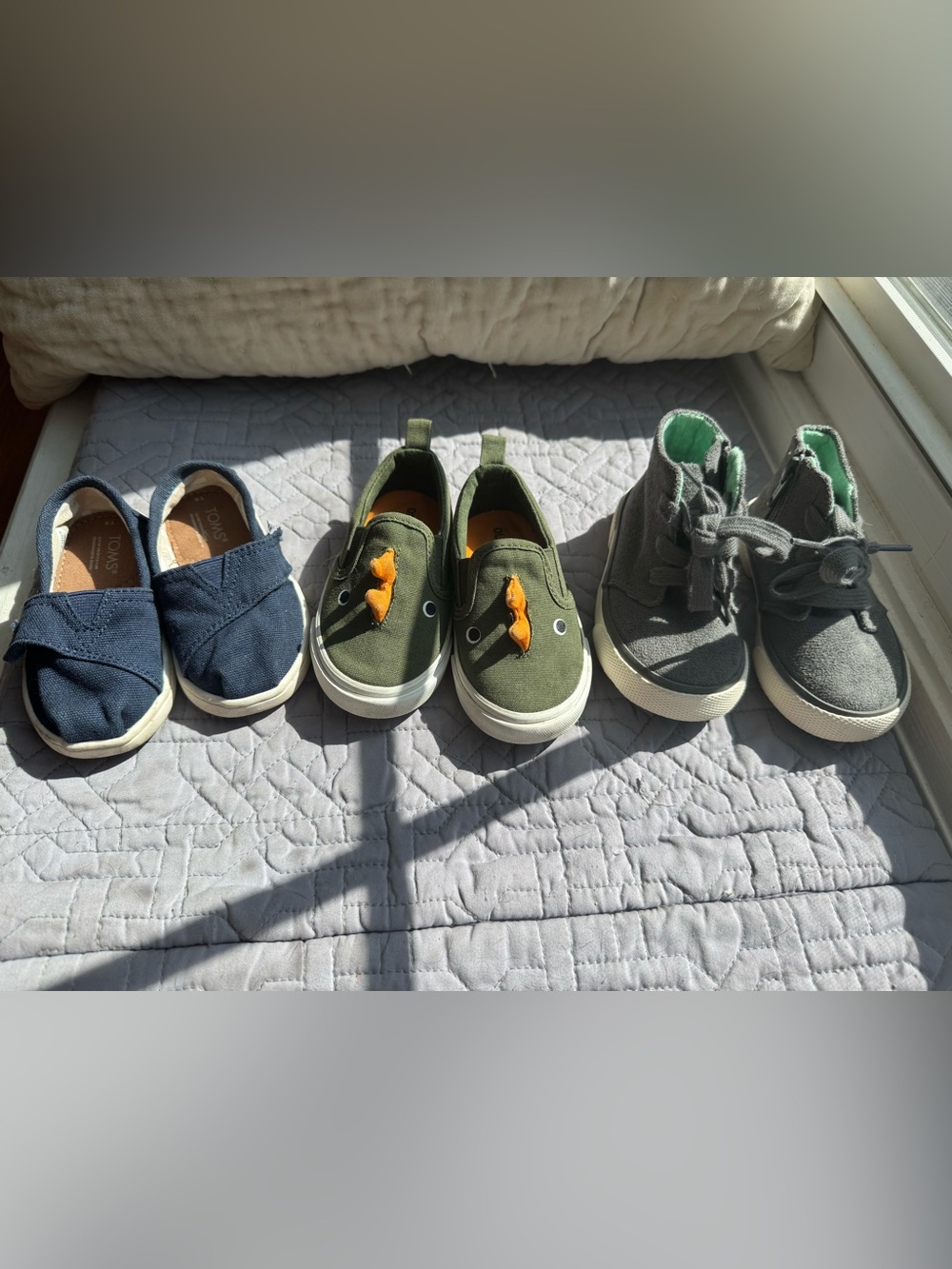 3 pairs of toddler boy shoes, size 5